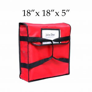 red insulated pizza delivery bag (18 x 18 x 5)