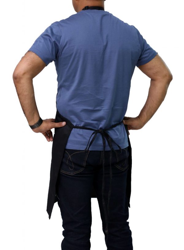 back view black adjustable apron