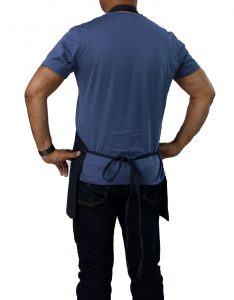back side navy blue apron