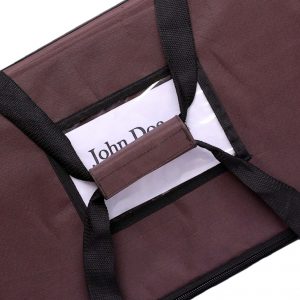 Brown color food delivery bags with label card