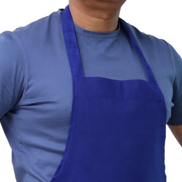 royal blue apron neck style