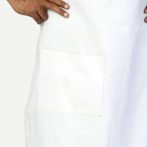 white apron with pockets