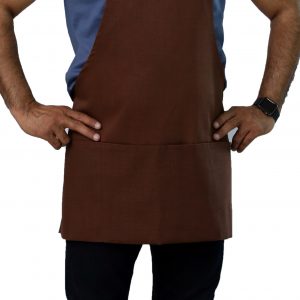brown commercial apron's pockets