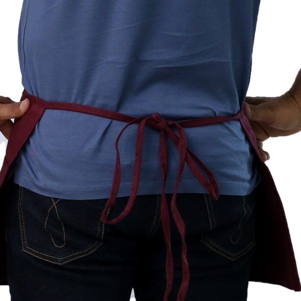 tie straps burgundy waist apron